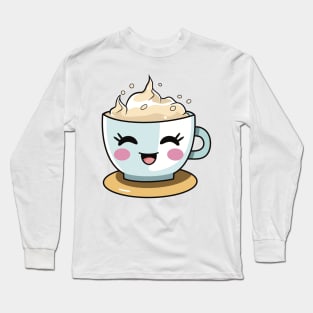 Cute Kawaii Cup of Coffee Long Sleeve T-Shirt